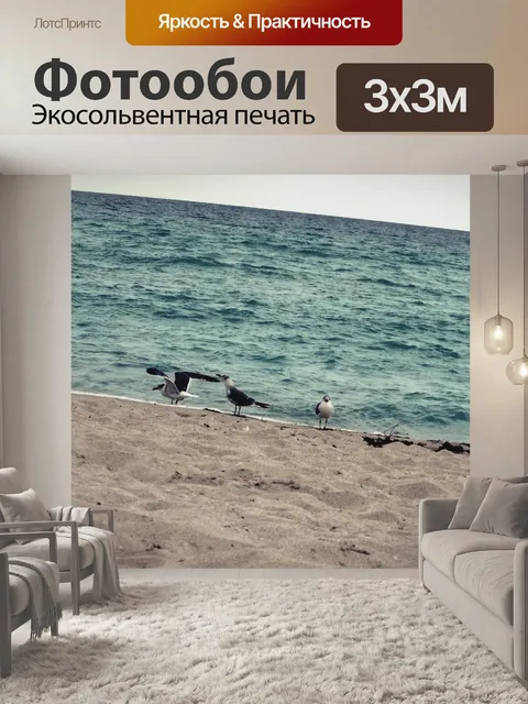 Фотообои Чайки на пляже