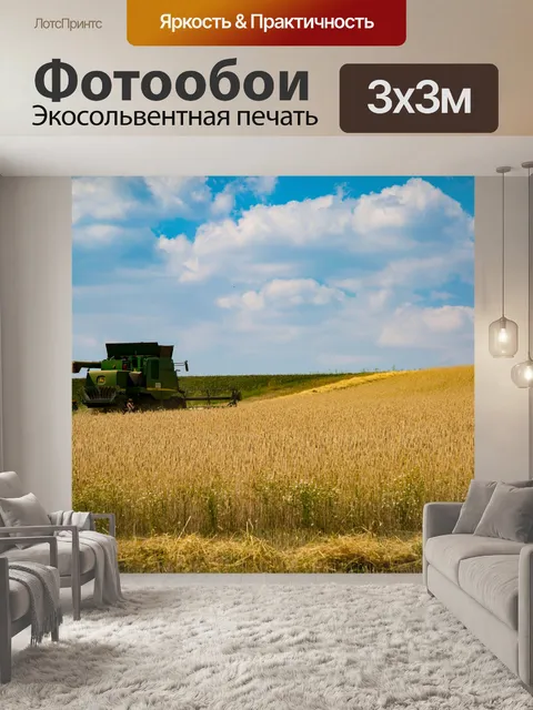 Фотообои Уборка урожая зерновых комбината