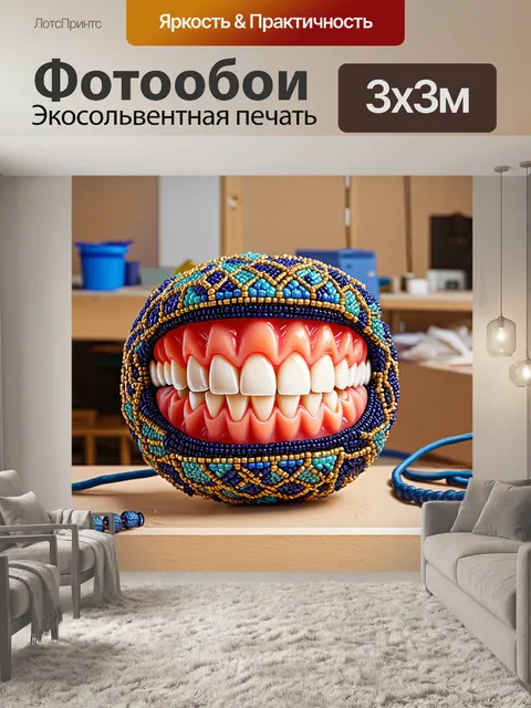 Фотообои улыбающиеся зубы из бисера