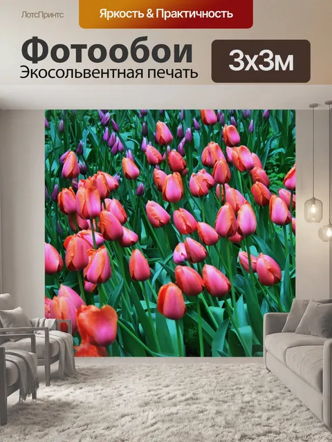 Фотообои тюльпаны, ботанические сады, москва