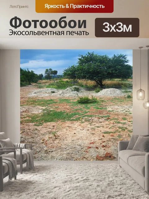 Фотообои бесплодный участок земли с насыпями