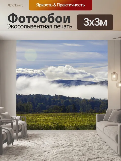Фотообои туманная сельская местность