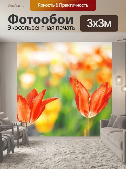 Фотообои Тюльпаны с фоном Bokeh
