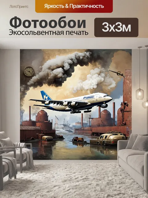 Фотообои стилизованный аэробус а380 в стиле стимпанк