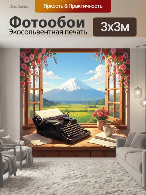 Фотообои Весенний японский пейзаж с Фудзи