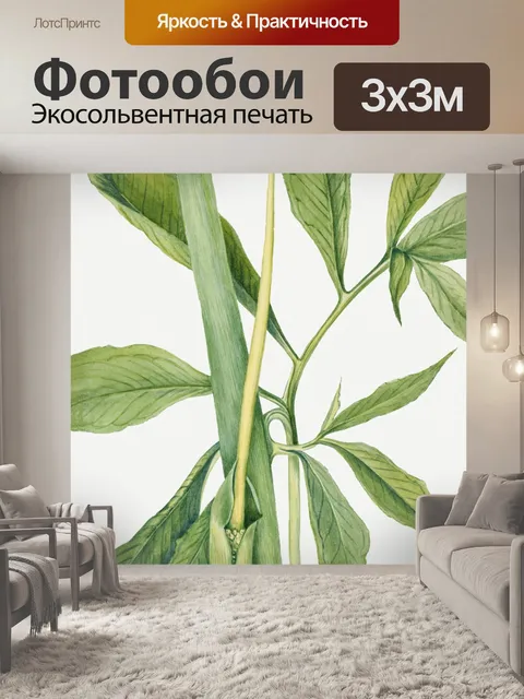 Фотообои Винтажное цветочное искусство акварель