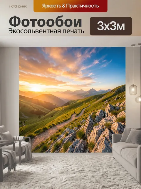 Фотообои Горная тропа на рассвете