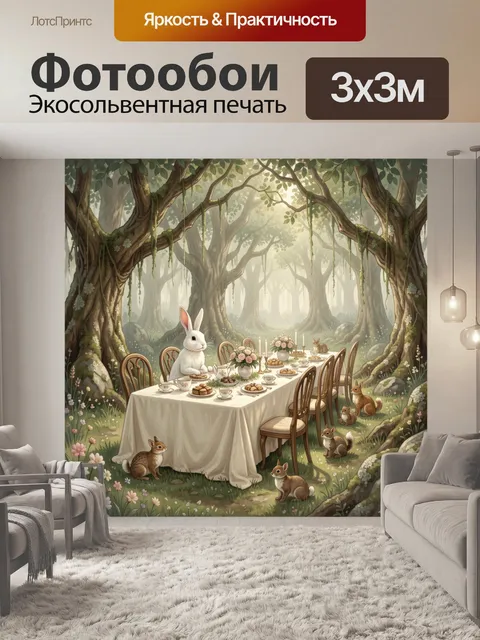 Фотообои Чаепитие в лесной чаще