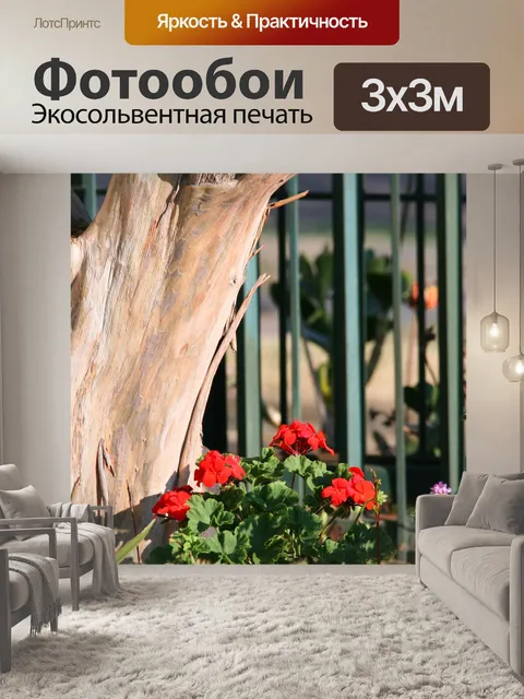 Фотообои Красная герань рядом с гордостью Индии