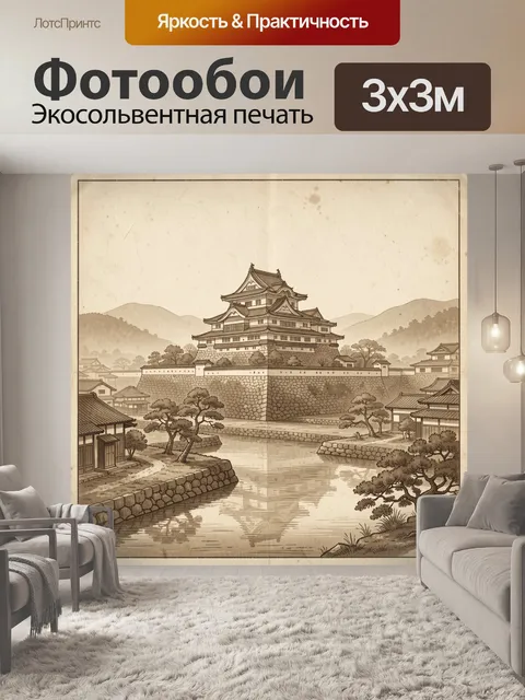Фотообои Самурайская крепость у гор