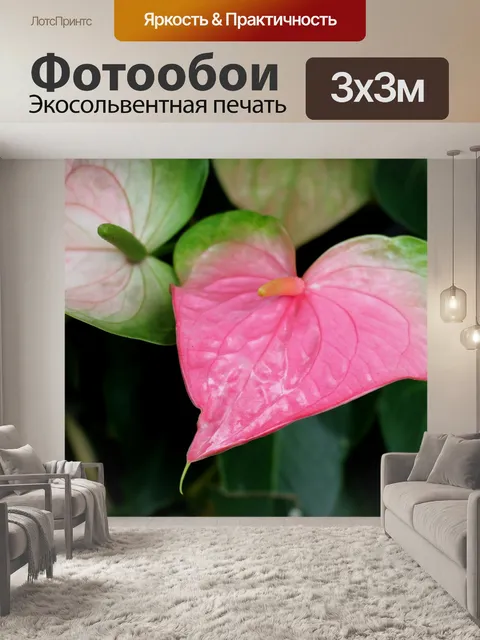 Фотообои Розовый цветок в форме сердца