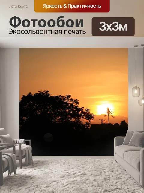 Фотообои фоне заката