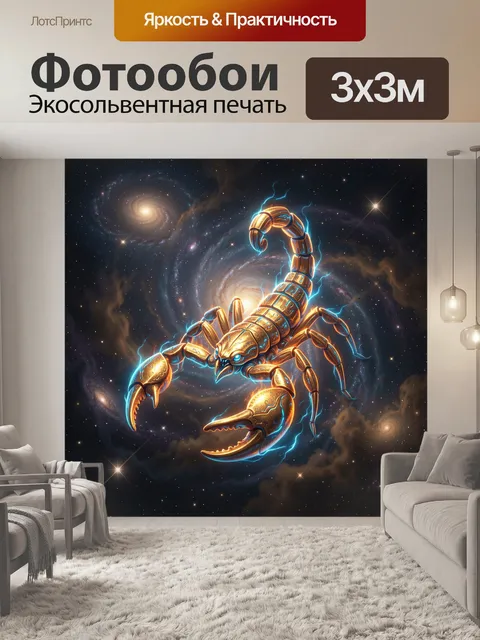 Фотообои Золотой скорпион в космосе