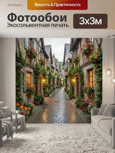 Фотообои Уютная цветочная улочка