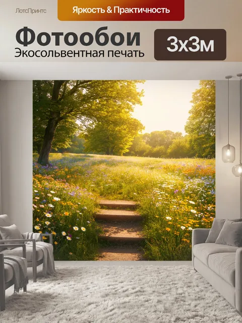 Фотообои англия представляют собой долгий путь через цветущий луг