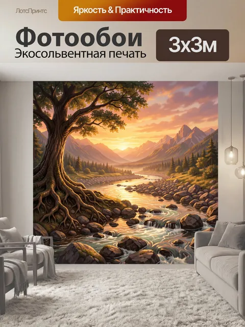 Фотообои Река в горах на закате