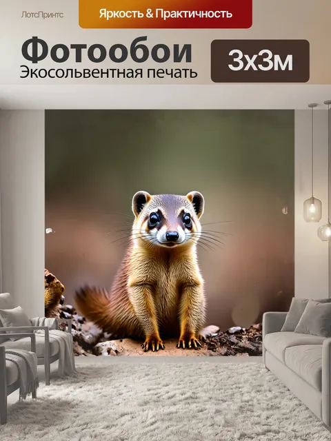 Фотообои фотография хорька в дикой природе