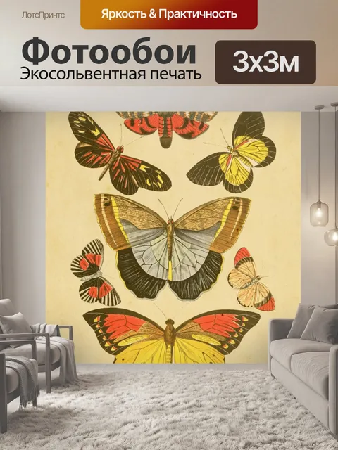 Фотообои Бабочки набор старинного искусства