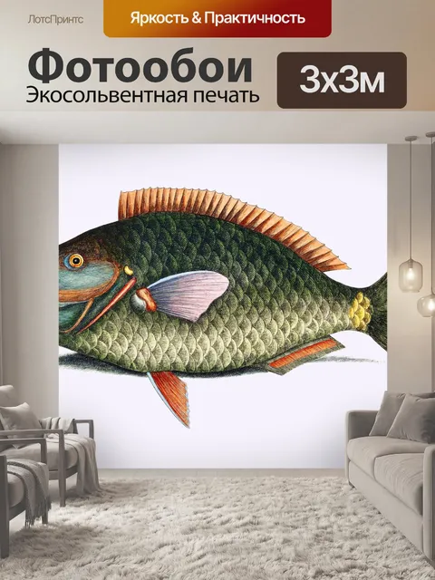 Фотообои Рыба винтажное красочное искусство