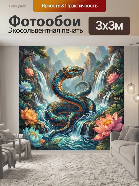 Фотообои Бирюзовый змей в тропической долине