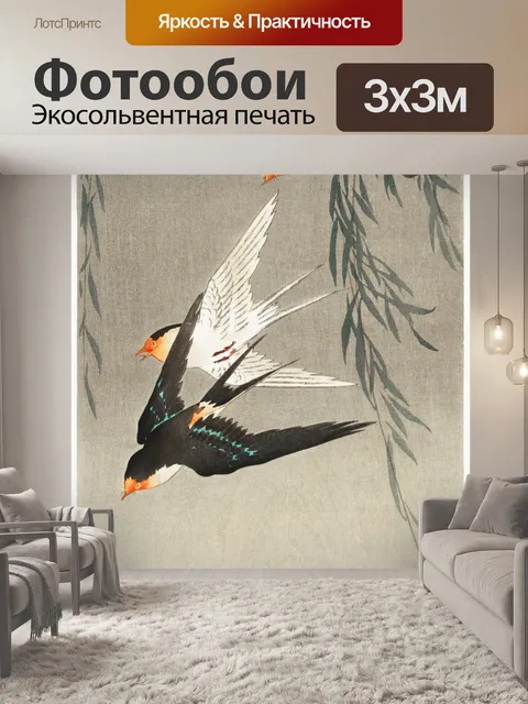 Фотообои Ласточки птицы иллюстрации искусство