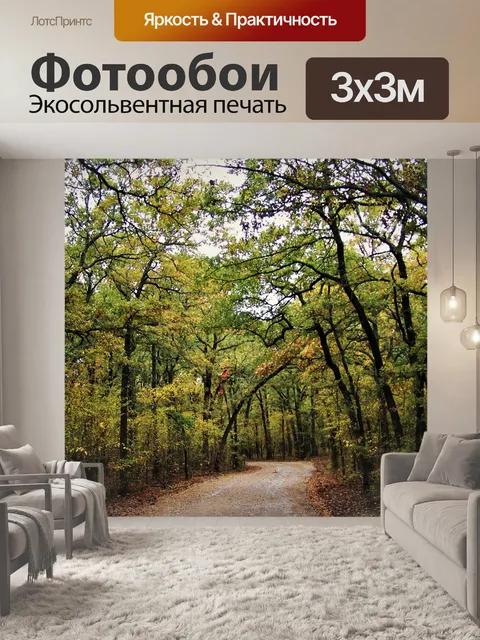 Фотообои Сельская тропа осенью 2