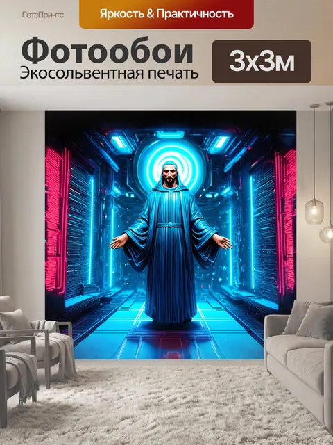 Фотообои **цифровая иллюстрация святого в футуристическом