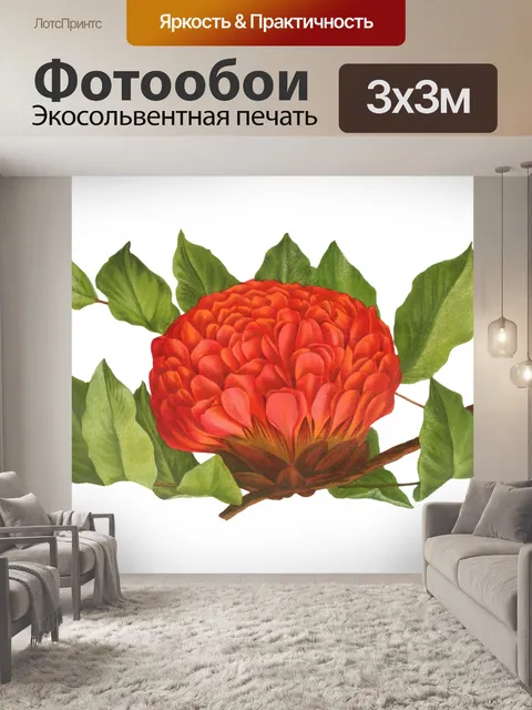 Фотообои Винтажная иллюстрация цветочного искусст