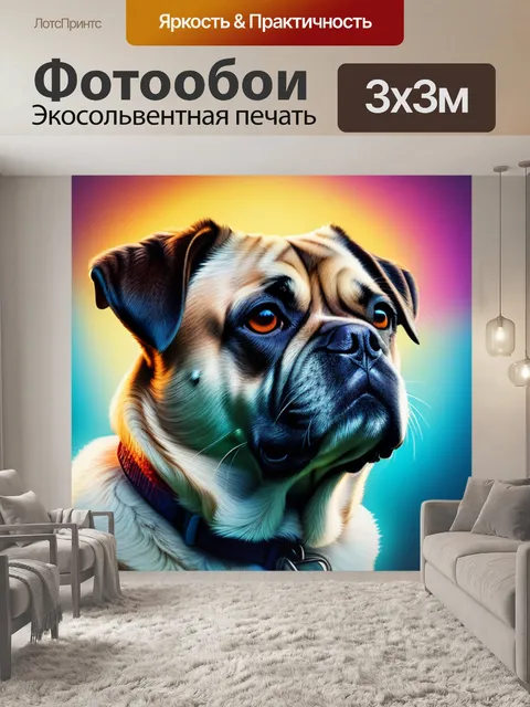 Фотообои с мопсом
