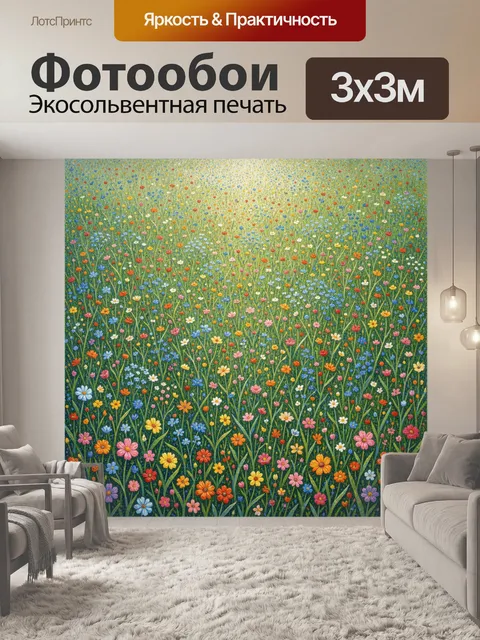 Фотообои Цветущий луг с полевыми цветами