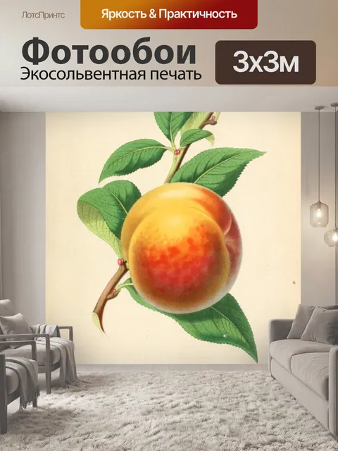 Фотообои Винтажное искусство фрукты персик