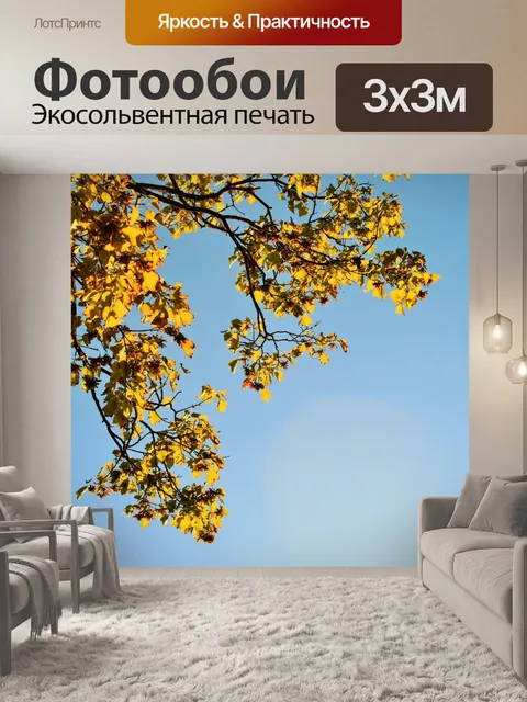 Фотообои ветви с изменением листья