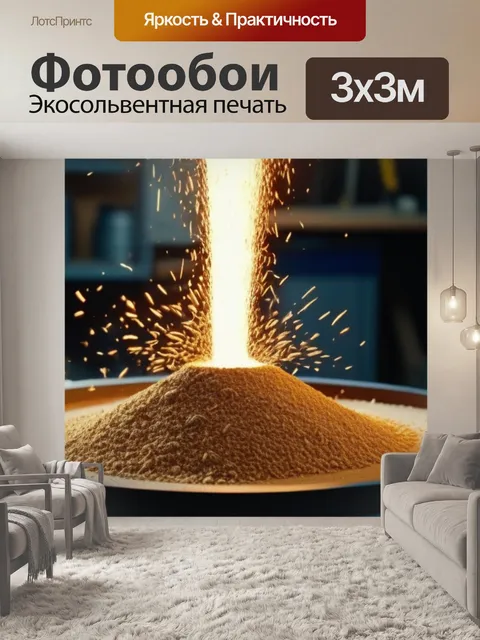 Фотообои горящие опилки в мастерской