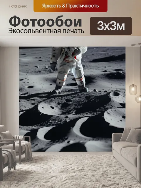 Фотообои туристы на луне