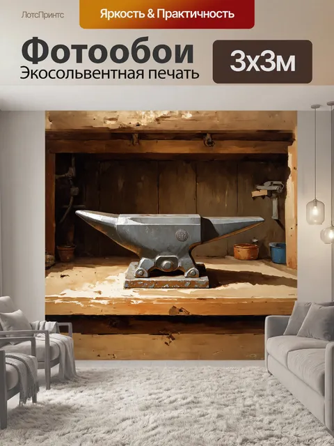 Фотообои старинная кузнечная наковальня с потертой поверхностью и сколами
