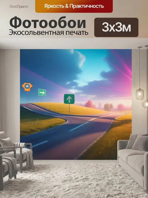 Фотообои пейзаж с перекрестком смешной