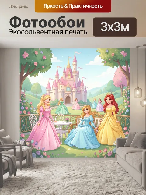 Фотообои Принцессы у сказочного замка