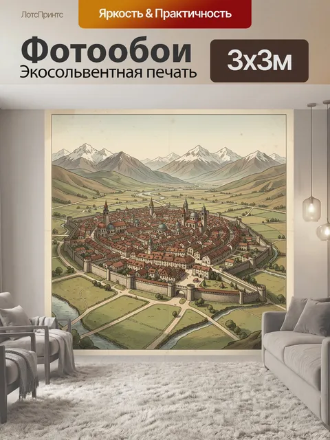 Фотообои Средневековый город в горах