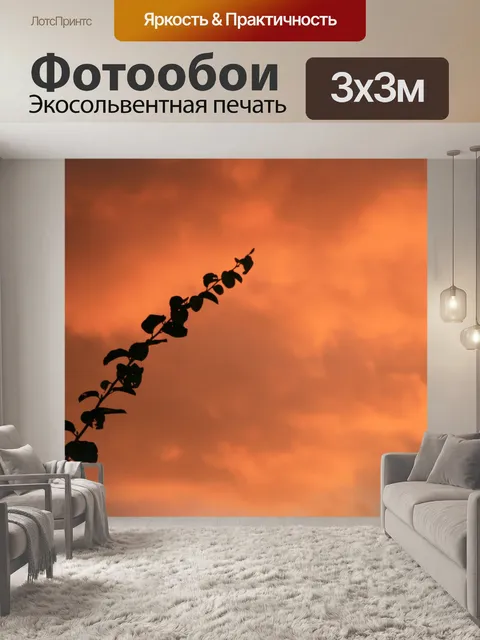 Фотообои оранжевый мед небо