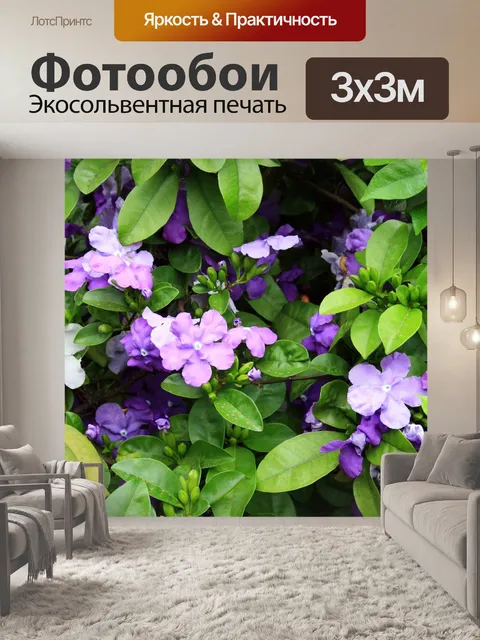 Фотообои три-фиолетовый куст