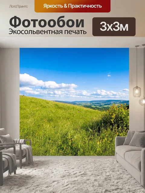 Фотообои поляна на склоне холма