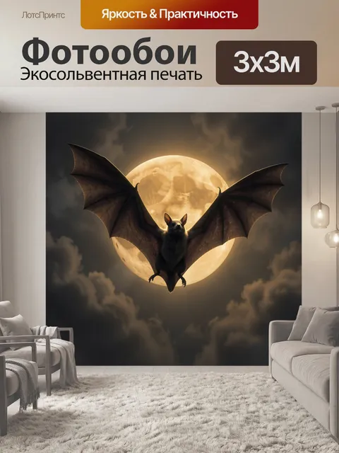 Фотообои Летучая мышь в ночном небе