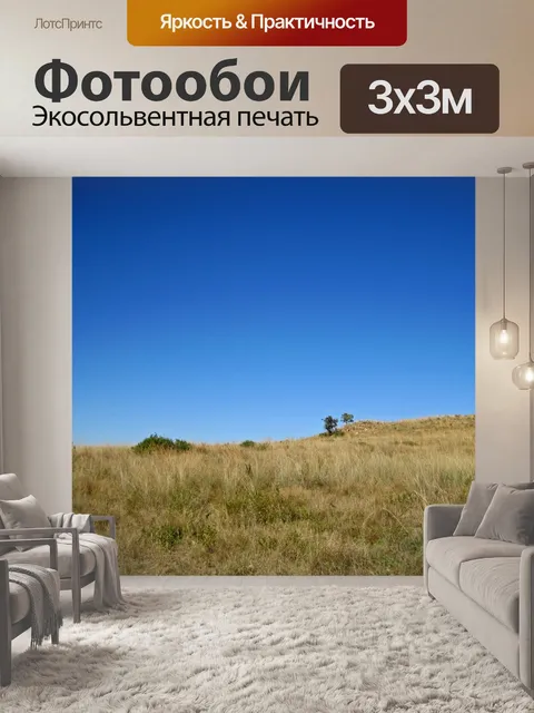 Фотообои голубое небо над дремлющим лугом