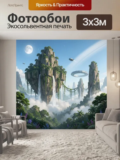 Фотообои Парящие скалы в фантастическом мире