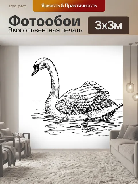 Фотообои Иллюстрация Лебедь Clipart