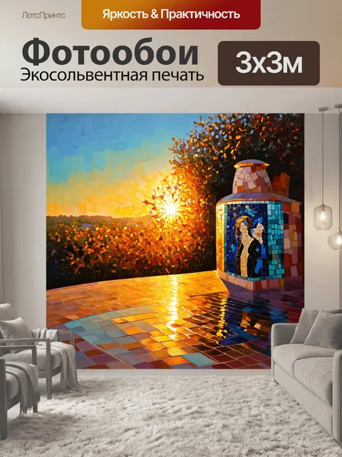 Фотообои вечерний момент в парке гуэля