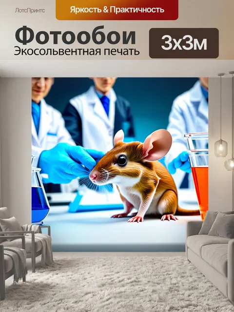 Фотообои мышь, работающая в лаборатории, проводит эксперименты с ее коллегами-учеными, создавая новое изобретение