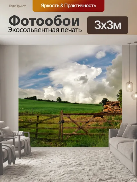 Фотообои Полевые ворота и облака