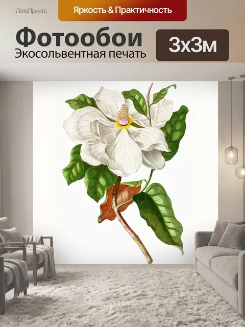Фотообои Магнолия цветет винтажное искусство