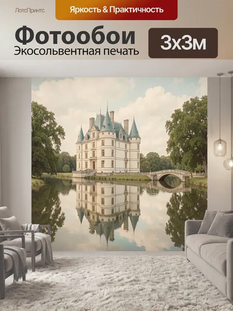 Фотообои Старинный замок у водоема